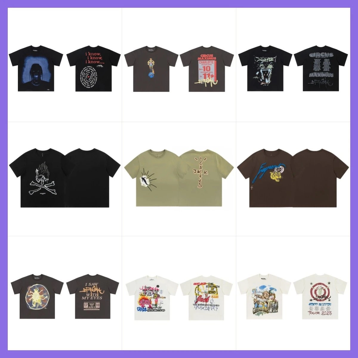 Travis Scott Cactus Jack Tour 2023 Graphic T-Shirt Olive Green