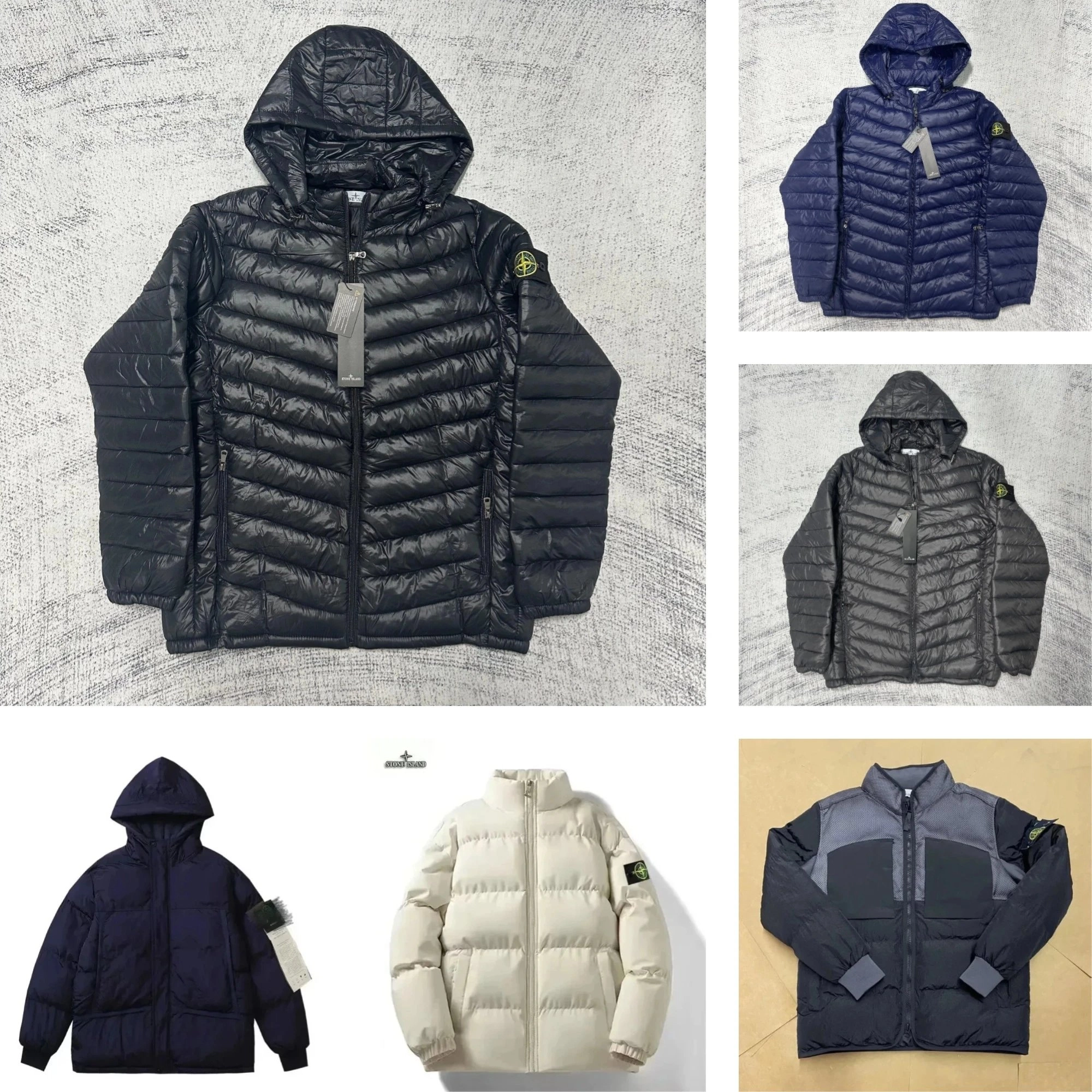 Stone Island Hooded Quilted Puffer Jacket - Black