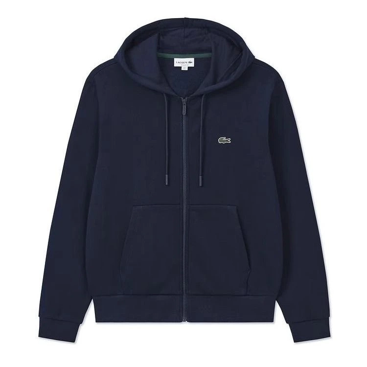 Lacoste Classic Full-Zip Hoodie Navy Blue Crocodile Logo