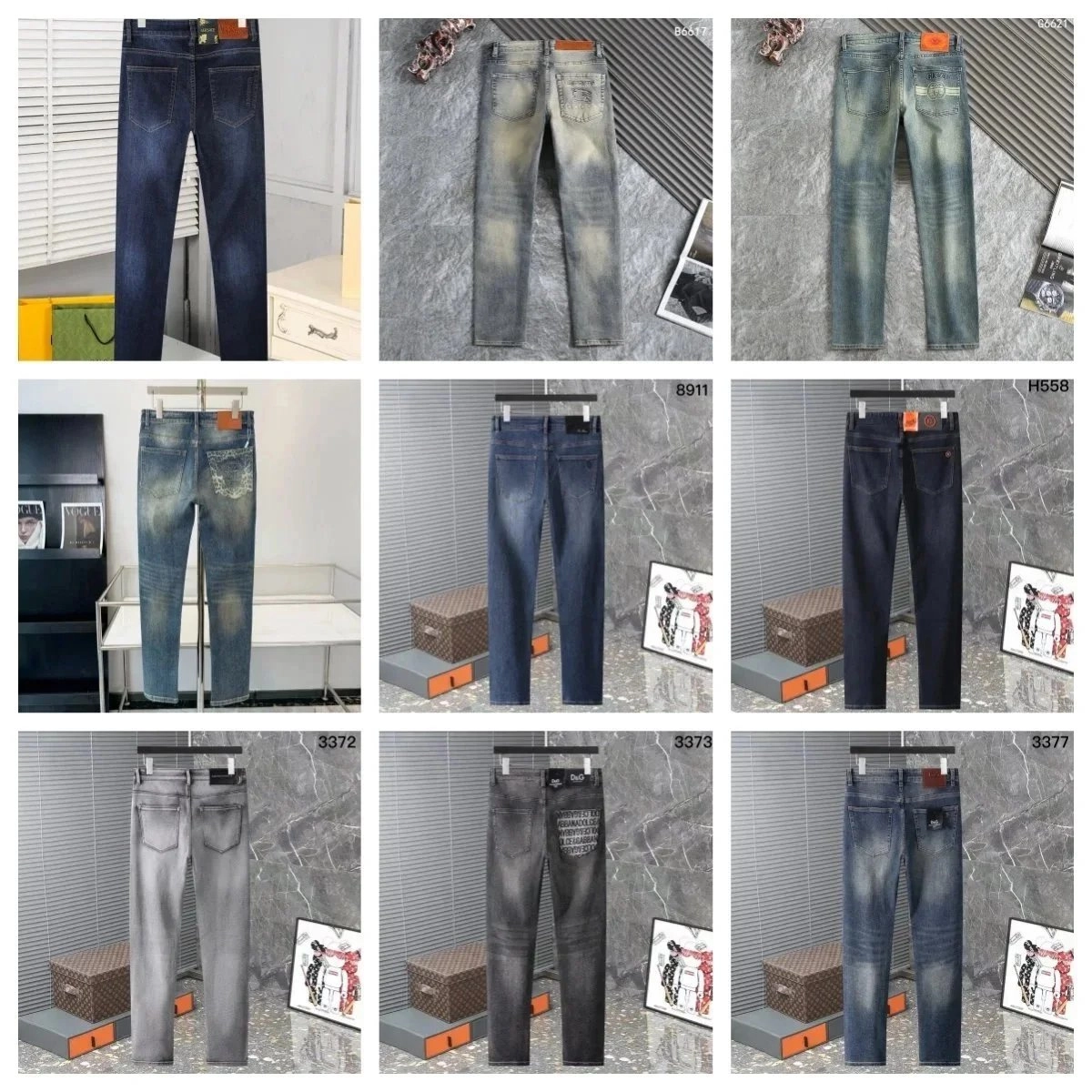 Gucci Distressed Slim Fit Denim Jeans with Logo Patch