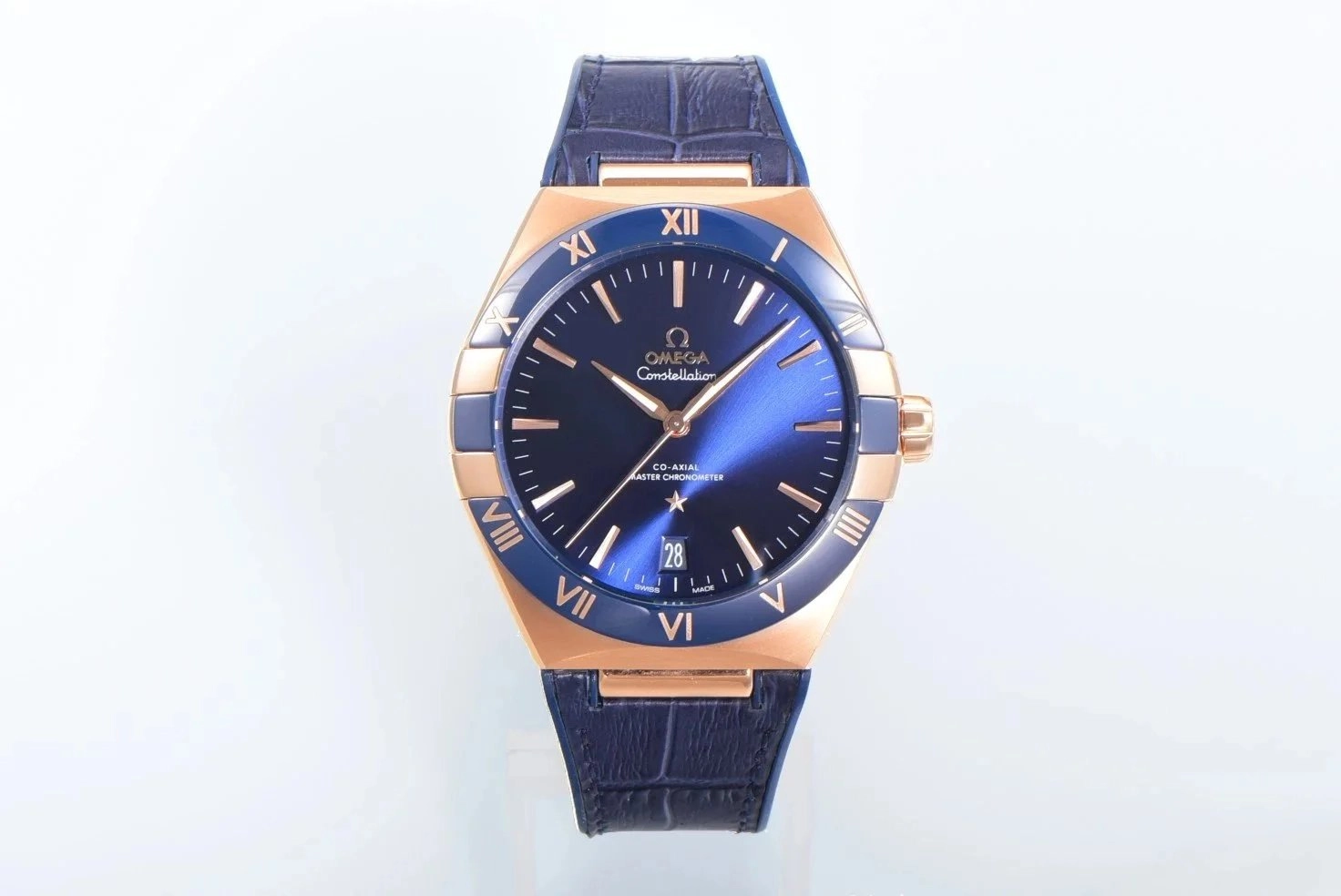 Omega Constellation Co-Axial Master Chronometer Blue Dial Rose Gold