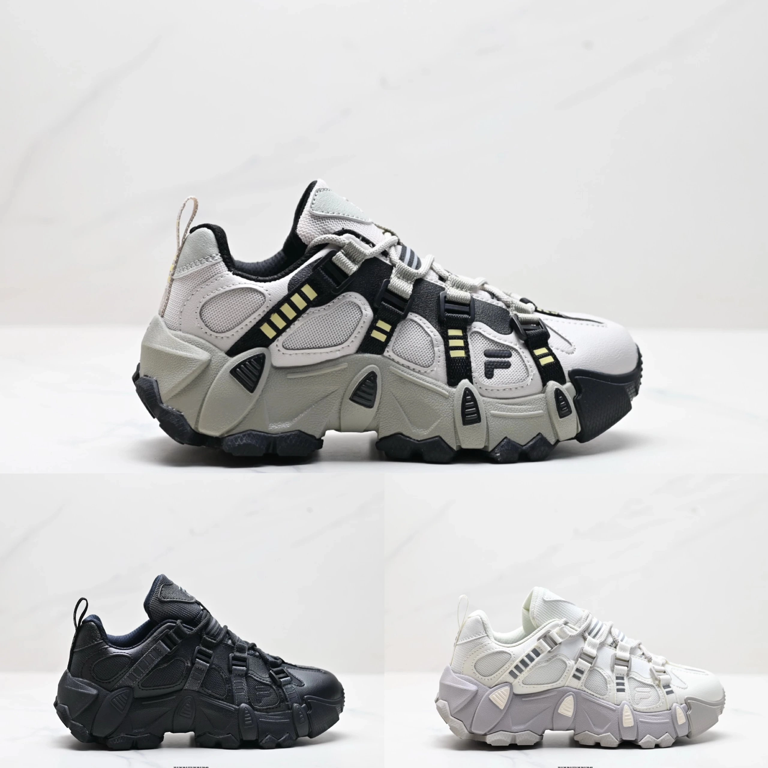 FILA Ray Tracer Chunky Sneaker White-Black Yellow Accents