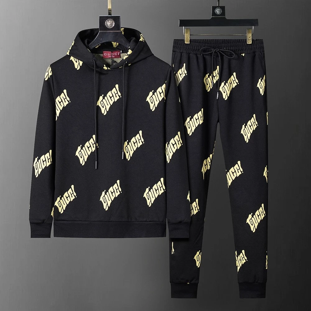 Gucci Juicy! All-Over Print Hoodie and Jogger Set Black