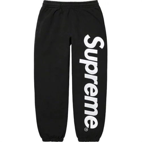 Supreme Box Logo Sweatpants Black with White Side Print
