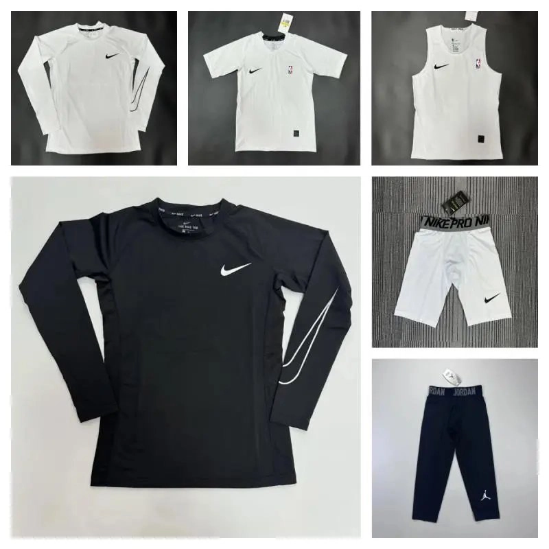 Nike Pro Compression Long Sleeve Shirt - Black with White Swoosh