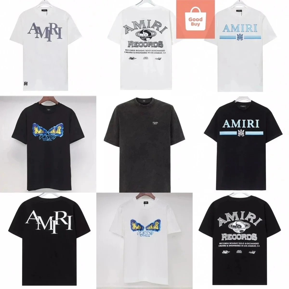 Amiri Records Logo Graphic T-Shirt White