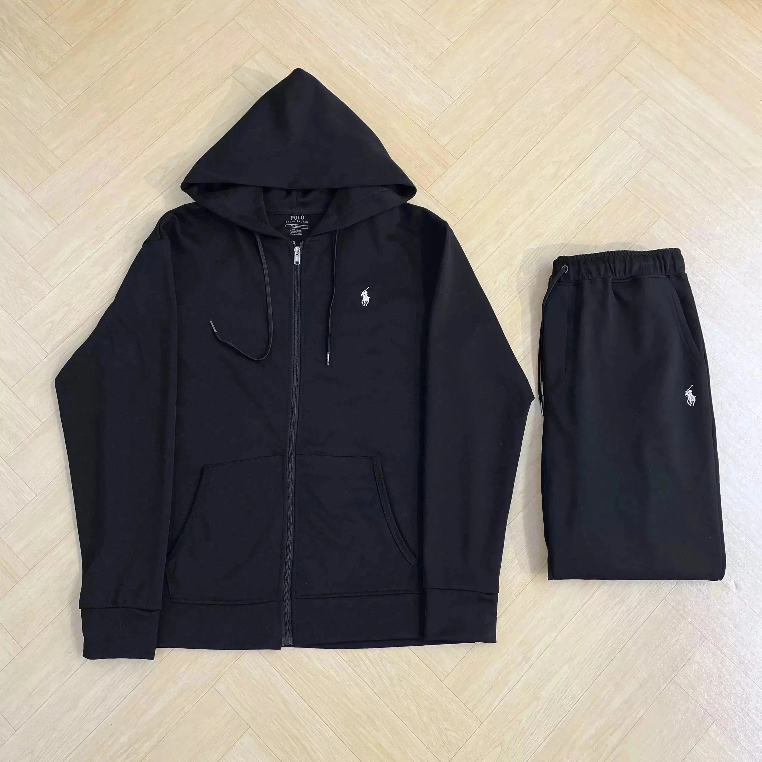 Polo Ralph Lauren Black Full-Zip Hoodie and Jogger Set