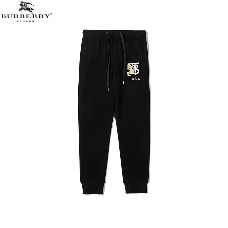 Burberry Black Cotton Joggers with Monogram Logo 1856