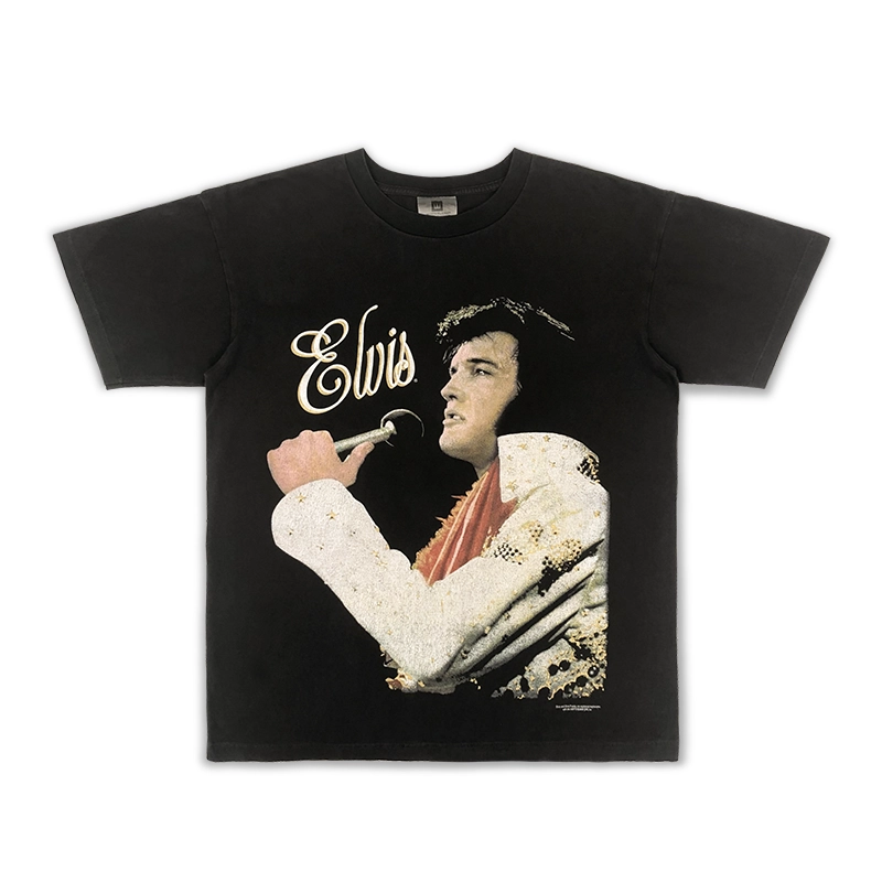 Elvis Presley Vintage Concert Graphic T-Shirt Black