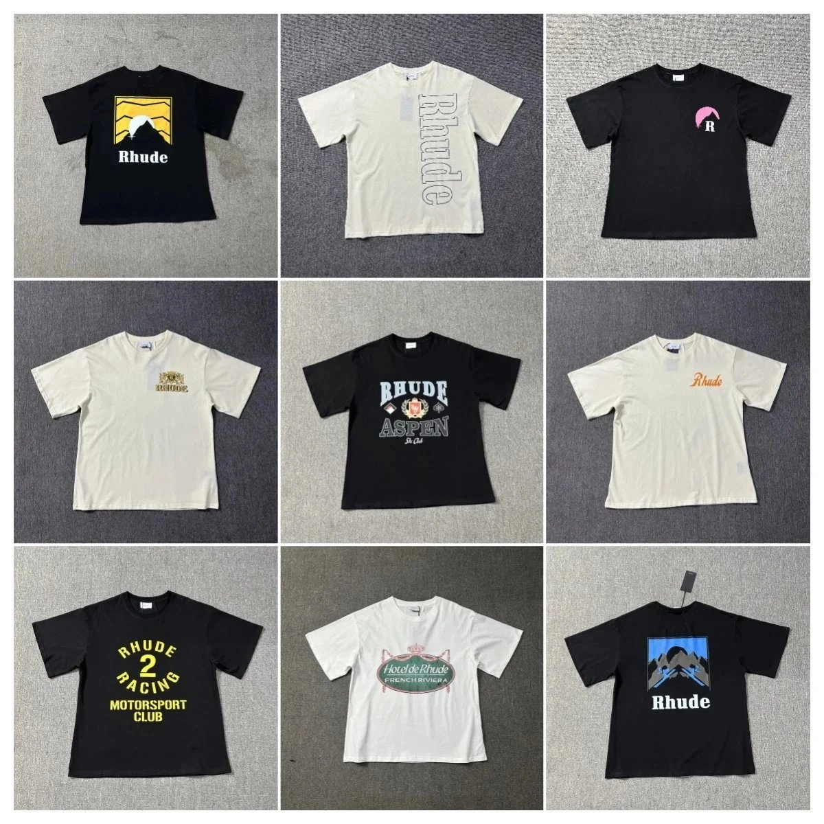 Rhude Mountain Sunset Graphic T-Shirt Black