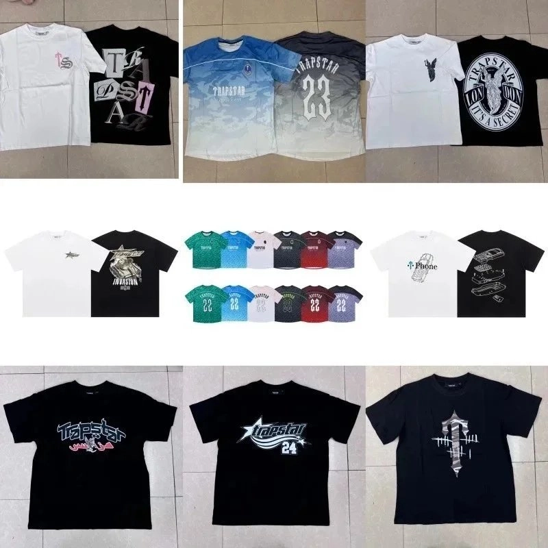 Trapstar 24 Star Logo Black T-Shirt with Silver Graphic