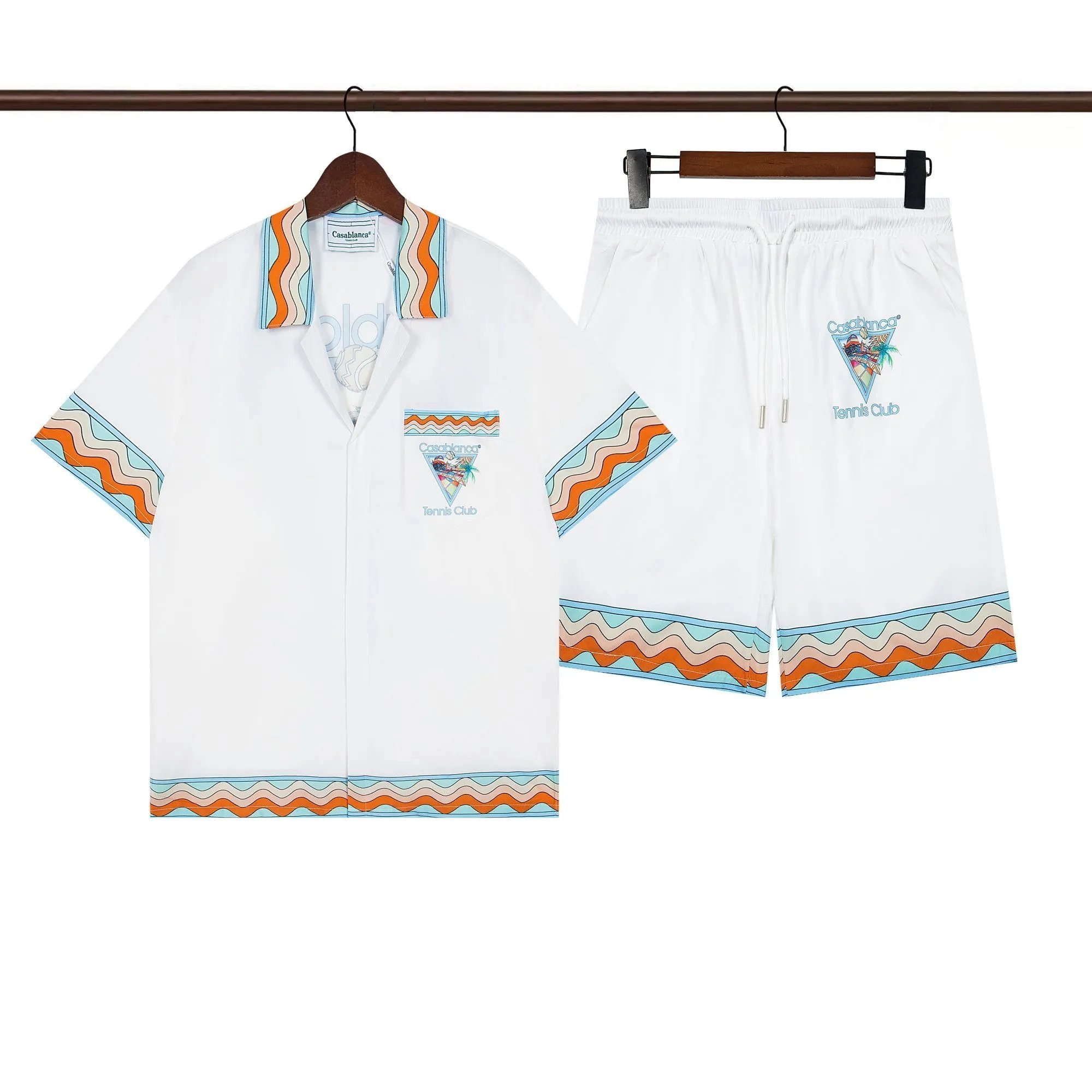 Casablanca Tennis Club White Short-Sleeve Shirt & Shorts Set