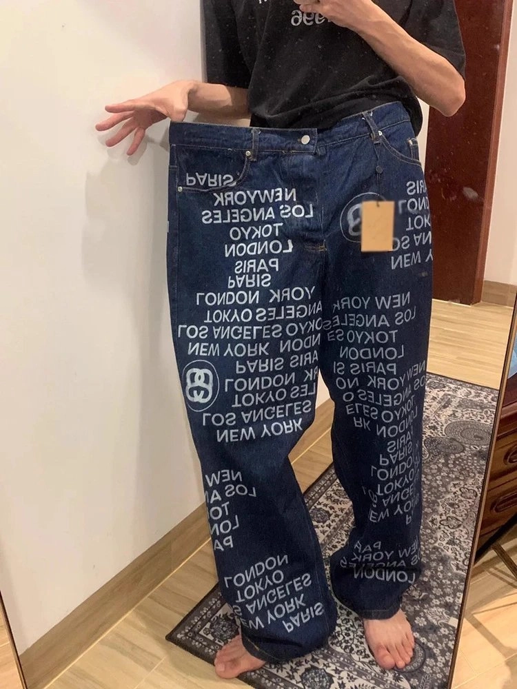 Comme des Gar&ccedil;ons CDG City Print Denim Jeans - Indigo Blue