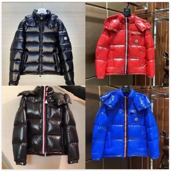 Moncler Maya Short Puffer Jacket Glossy Black with Hood