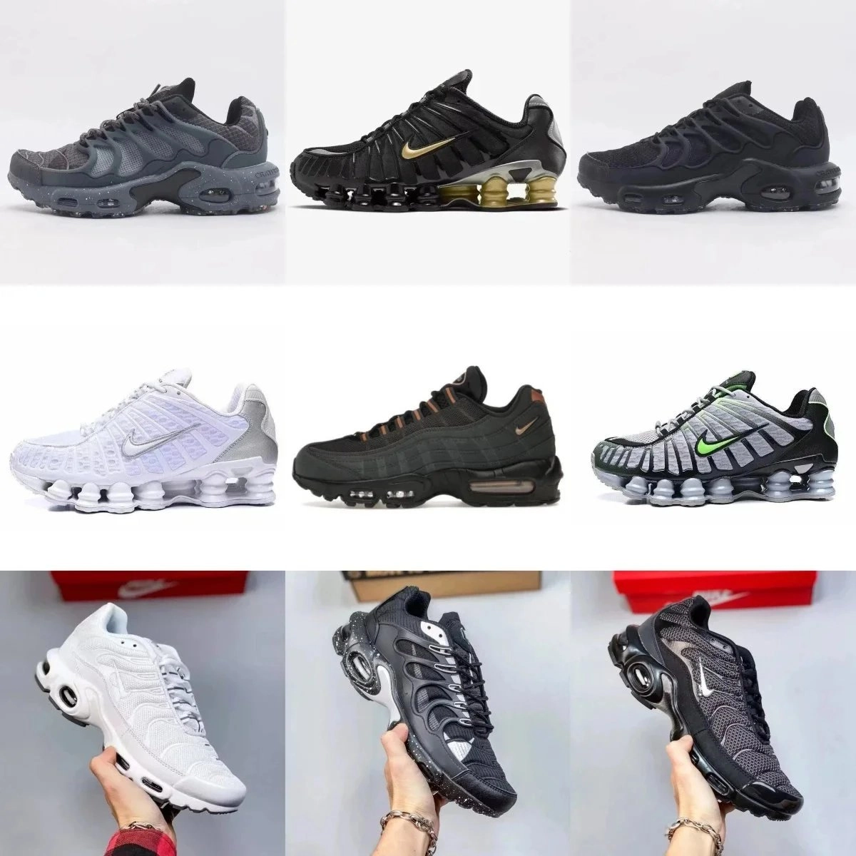 Nike Shox TLX Grey Black Mesh Upper Air Cushioning Running Shoes