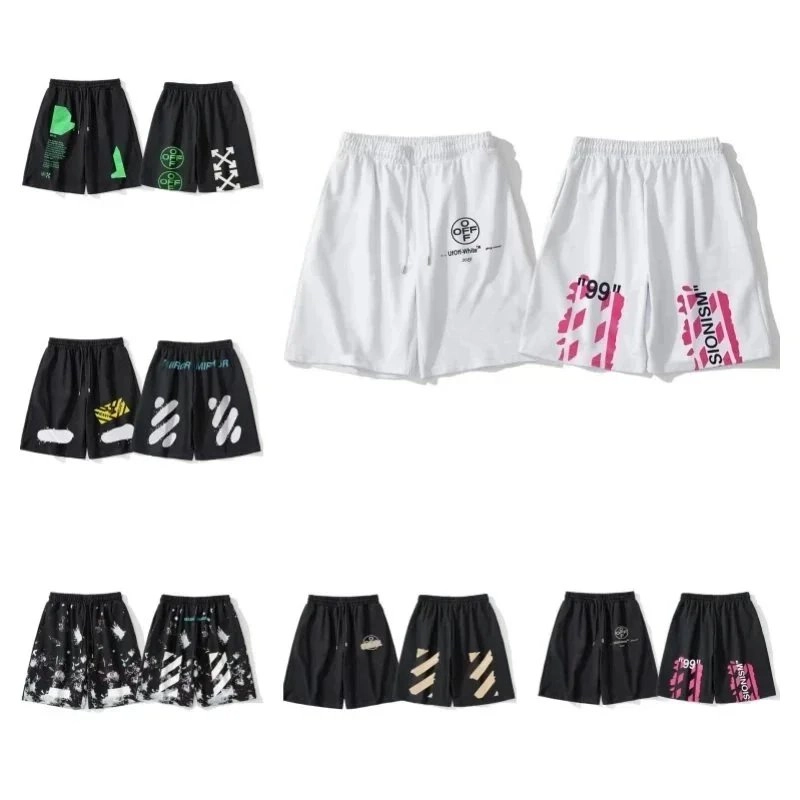 Off-White Diag Print Shorts - Black White Pink Gradient