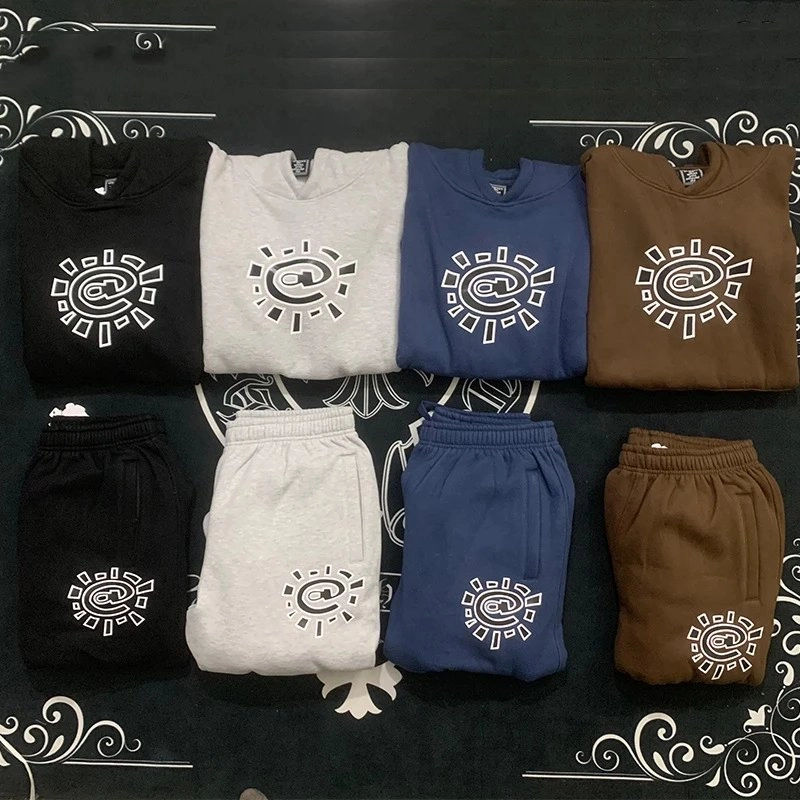 Cult Sunburst Logo Hoodie and Jogger Set - Black/Grey/Blue/Brown