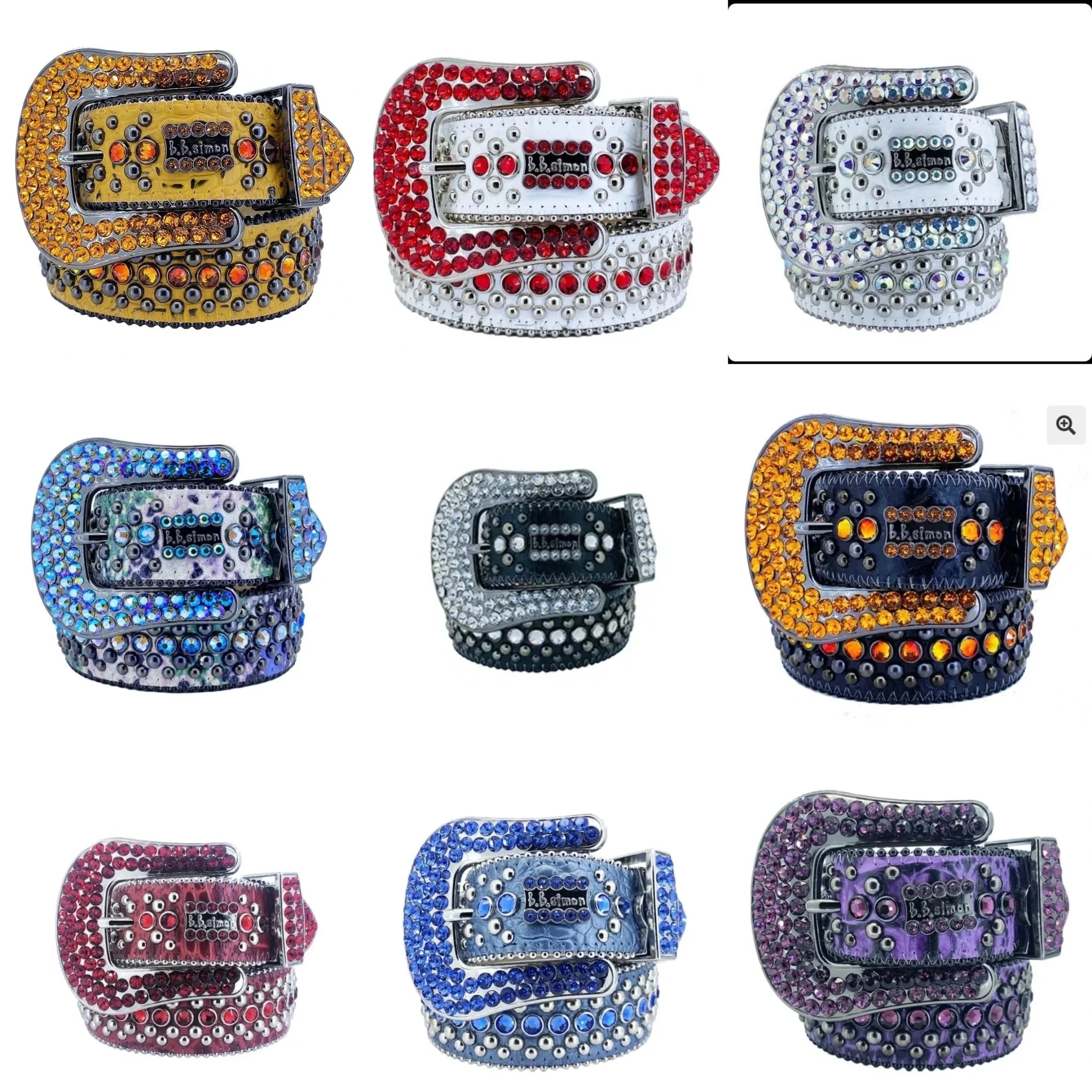 b.b.simon Crystal-Embellished Western Belt - Gold Orange