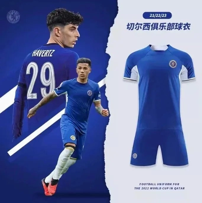 Chelsea 2022-23 Home Jersey Blue White Sleeve Contrast