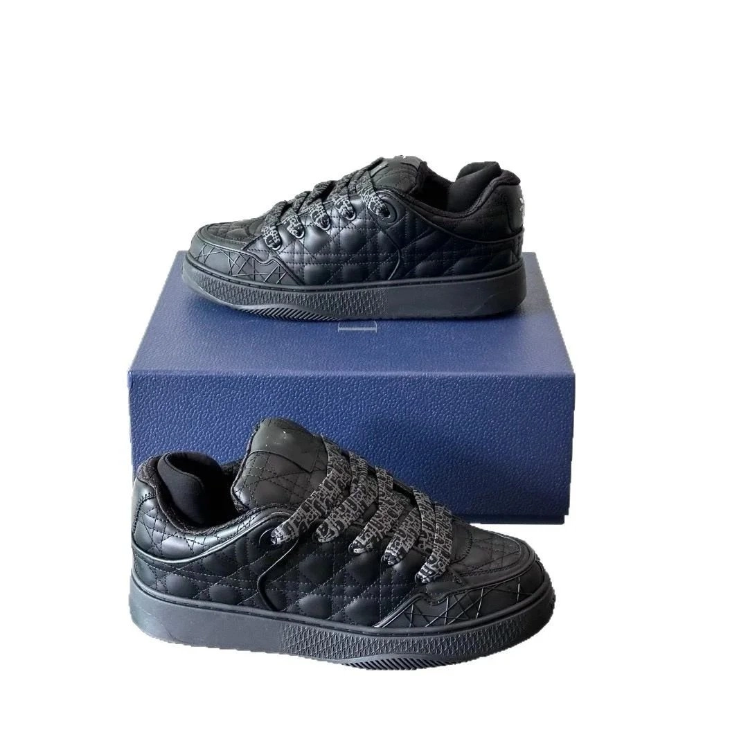 Dior B23 Low-Top Sneakers Black Quilted Leather with Oblique Logo Laces