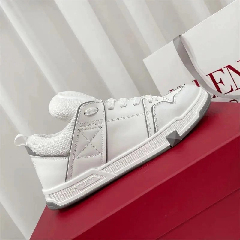 Valentino Garavani White Leather Sneaker with Rockstud Detail