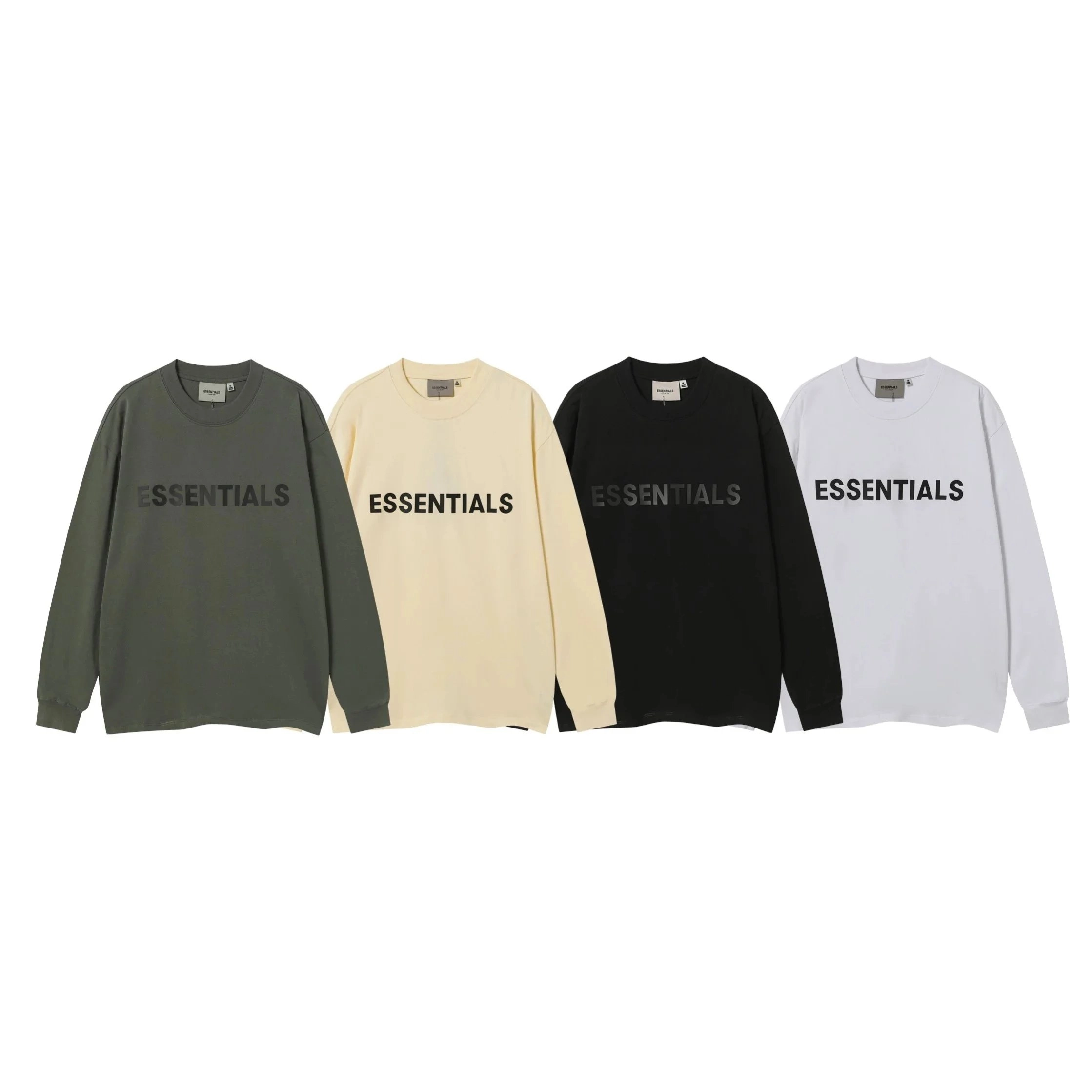 Essentials Logo Long Sleeve T-Shirt Olive Green