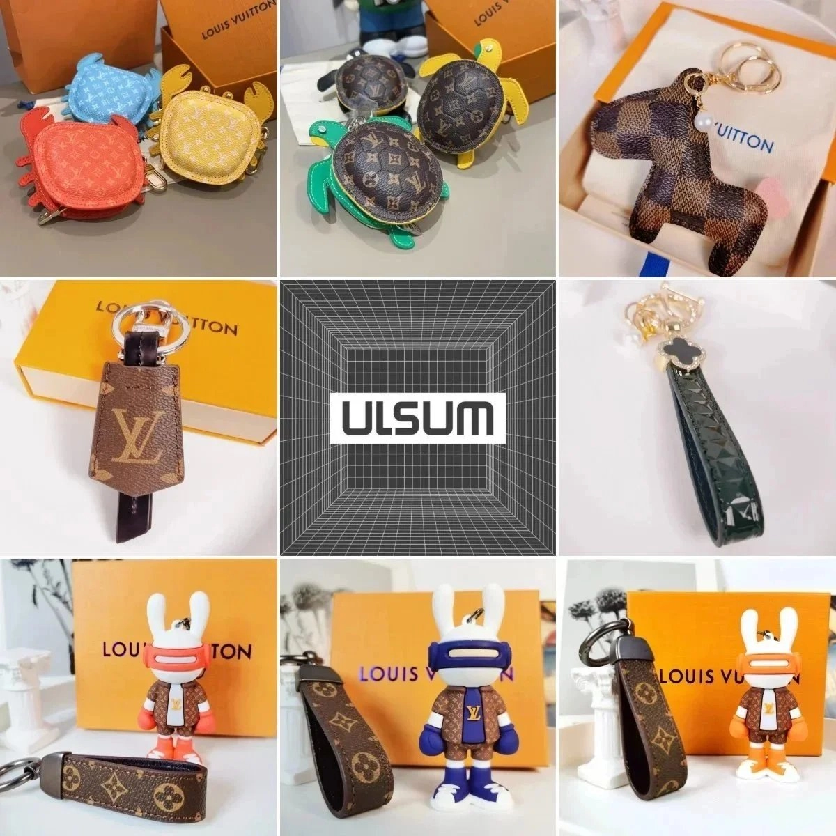 Louis Vuitton Monogram Rabbit Keychain with Strap and Goggles
