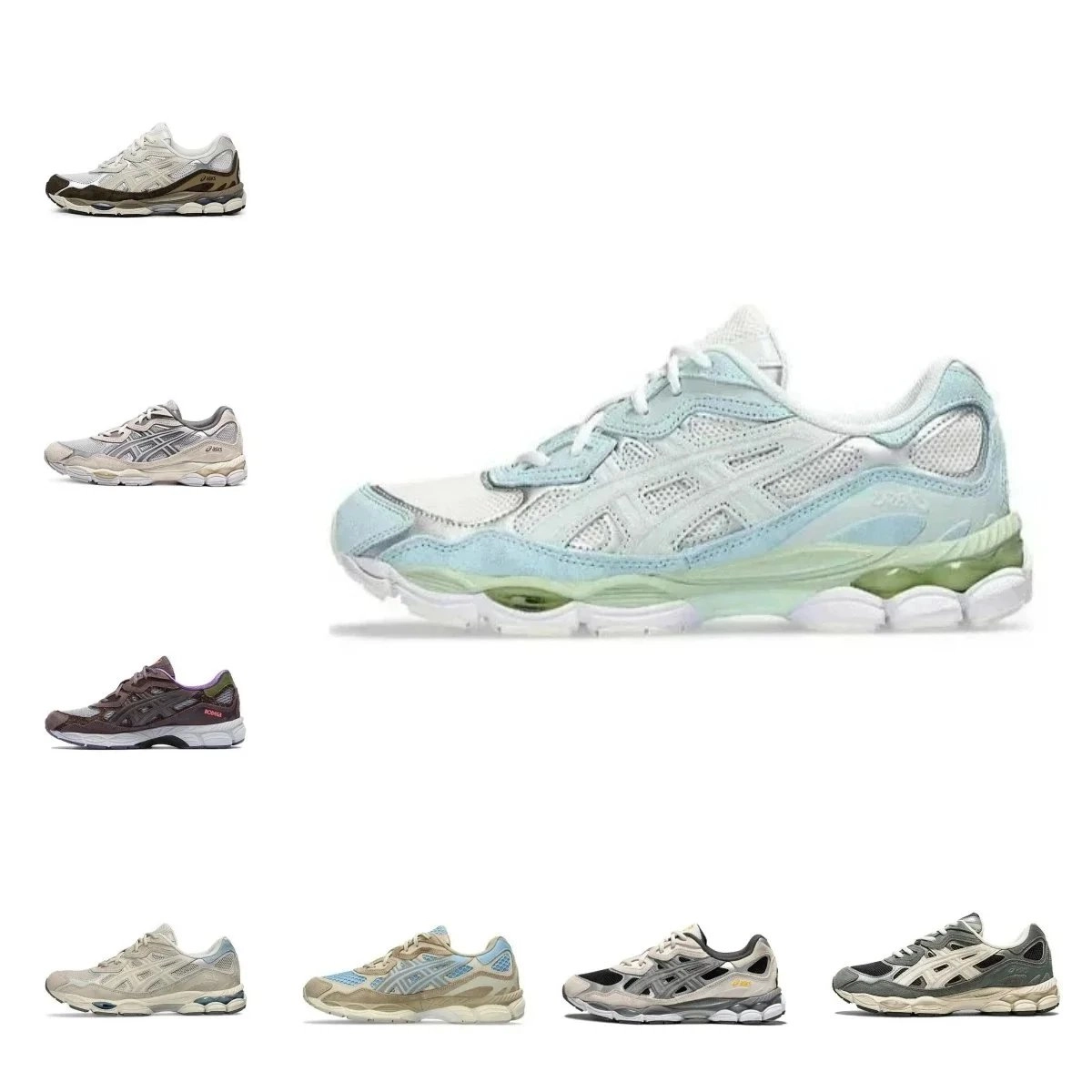 ASICS Gel-Kayano 14 Ice Blue Green Mesh Running Shoe