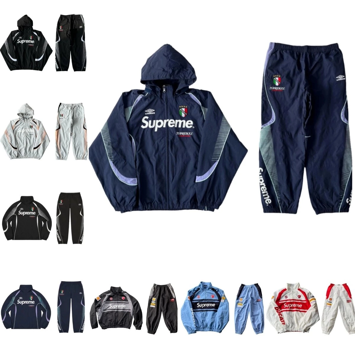 Supreme Umbro Italy National Team Windbreaker Jacket Navy Blue