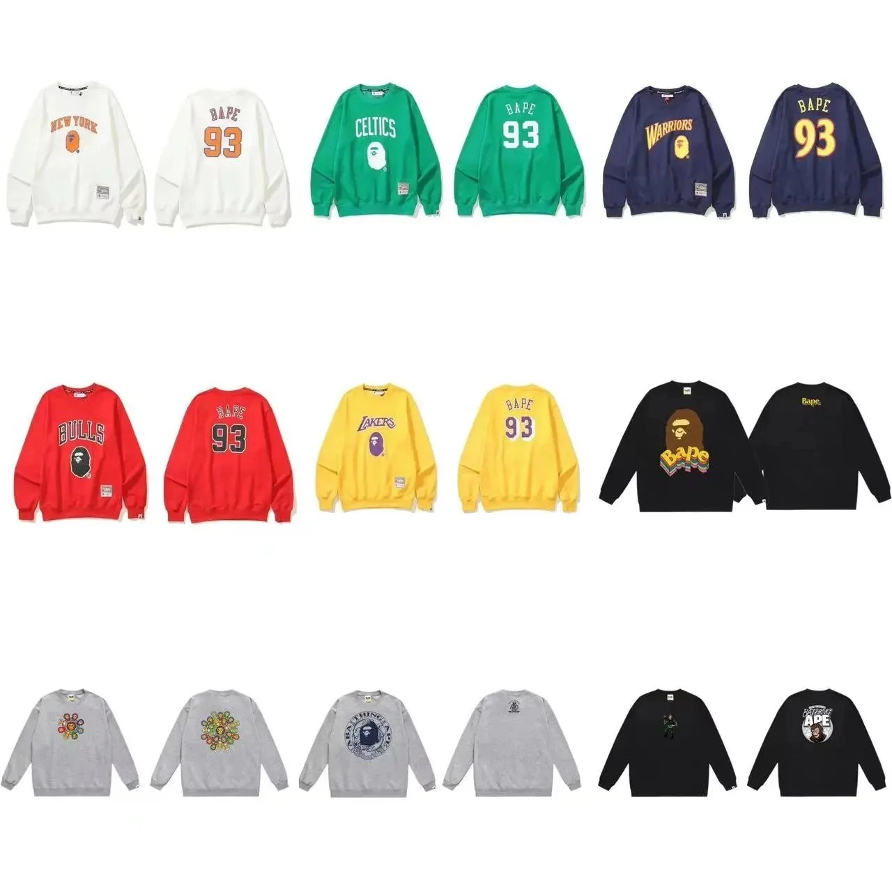 BAPE x NBA Team Sweatshirt Collection - Multi-Color Crewneck