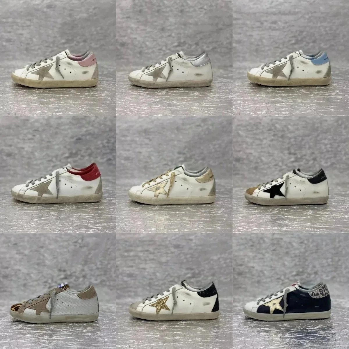 Golden Goose Superstar Distressed White Sneaker with Metallic Star