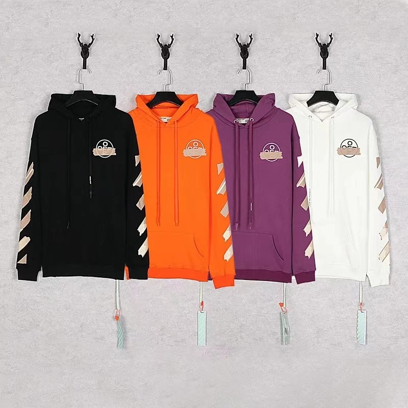 Off-White Diag Arrow Hoodie - Black Orange Purple White