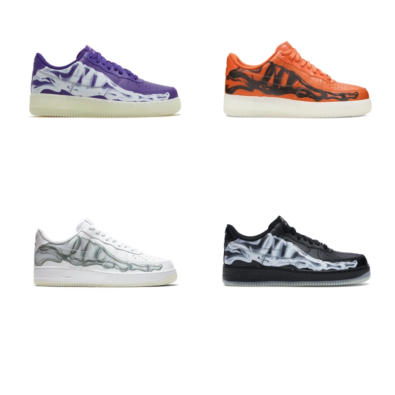 Nike Air Force 1 X-Ray Skeleton Print Low Top Sneakers