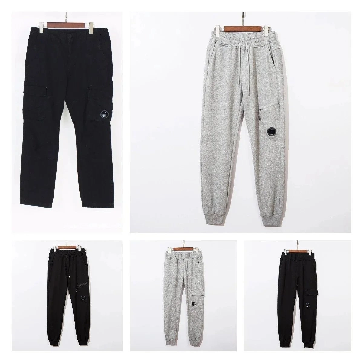 C.P. Company Goggle Pocket Cargo Joggers - Black Heather Grey