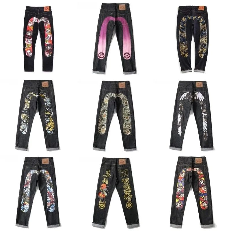 EVISU Limited Edition Denim Pants with Traditional Japanese Motifs