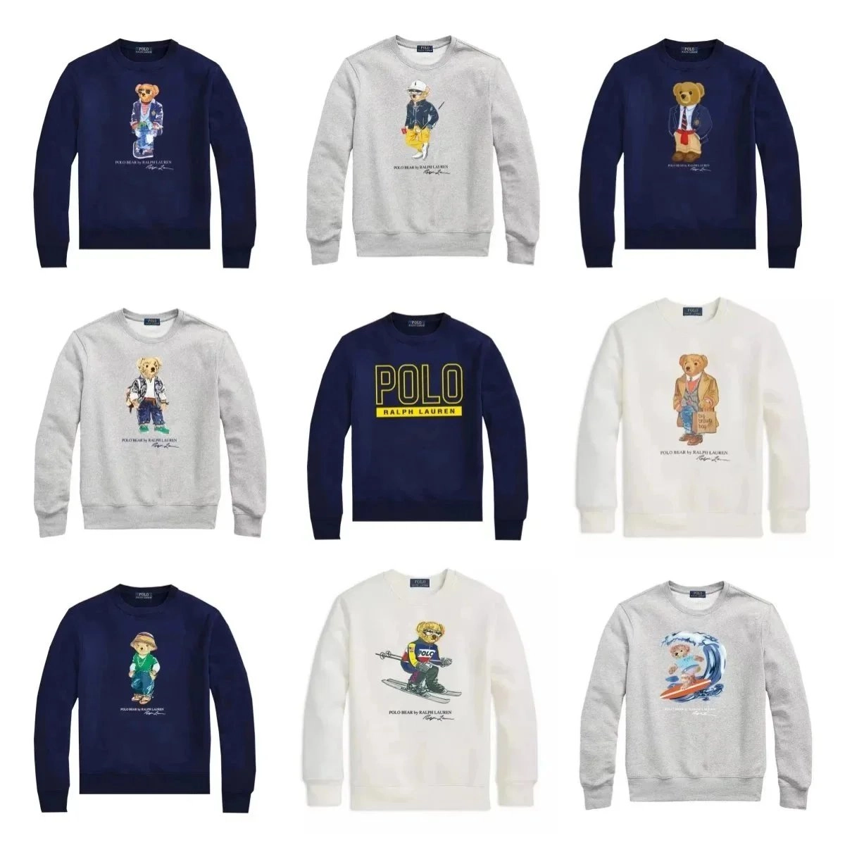 Polo Ralph Lauren Bear Graphic Crewneck Sweatshirt Navy Blue