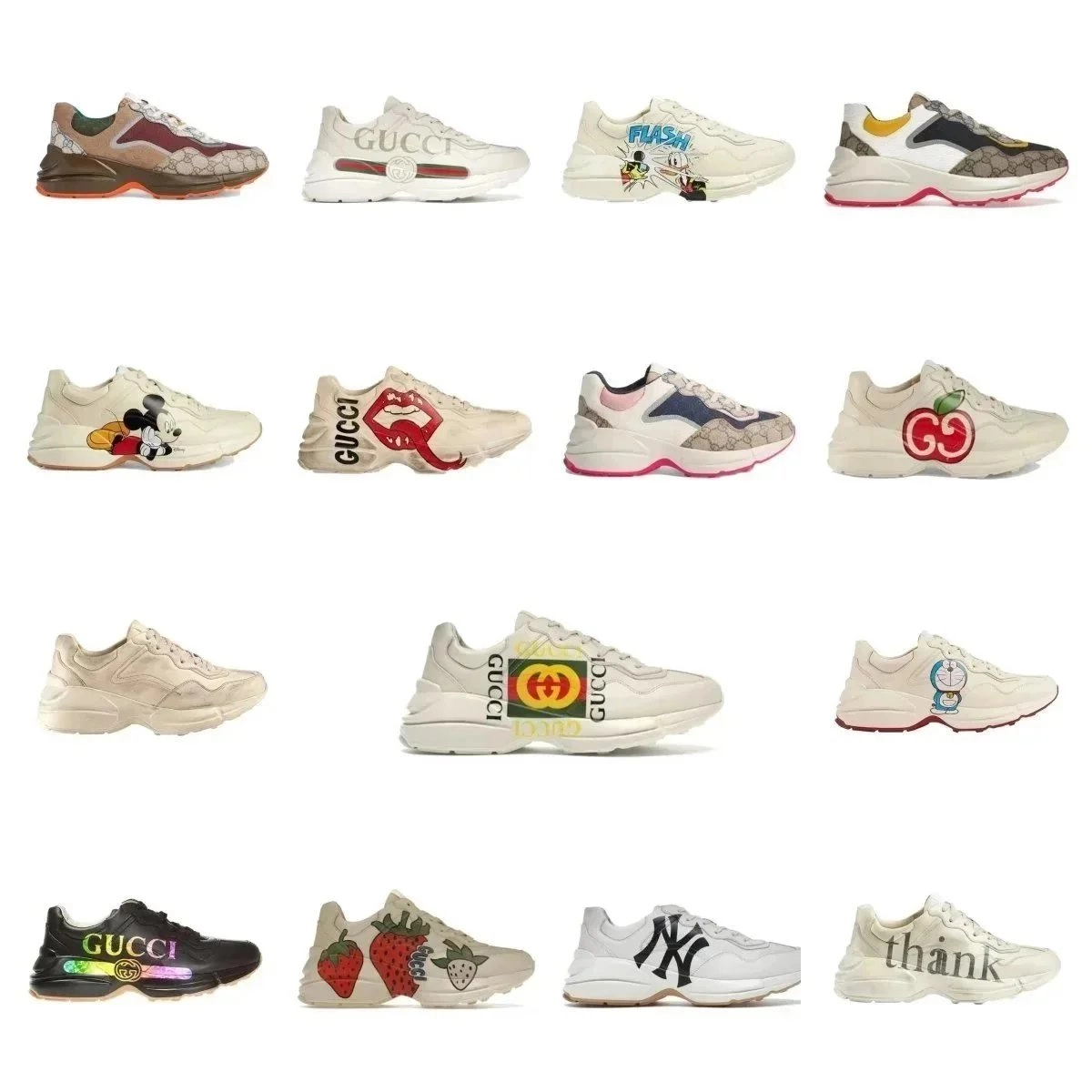 Gucci Rhyton Disney Mickey Mouse Print Sneaker Beige