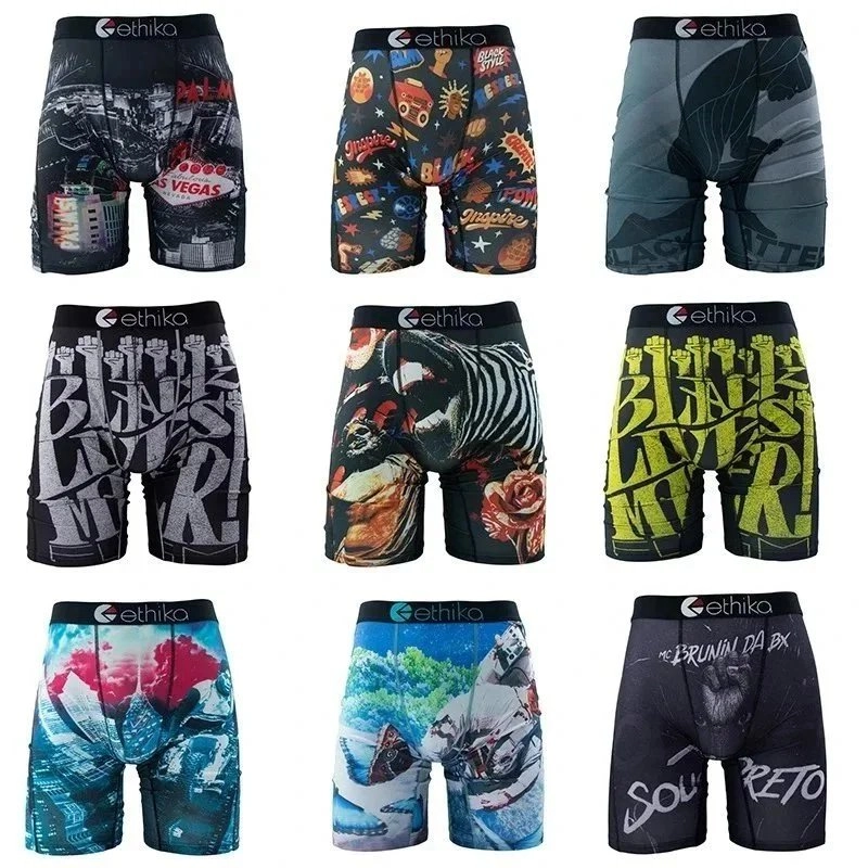 Ethika Boxer Briefs Las Vegas Cityscape Black Print Underwear