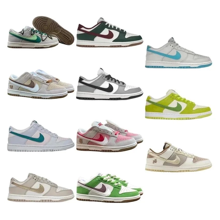 Nike Dunk Low 'Green Bean' with Swoosh Overlay and Gum Sole