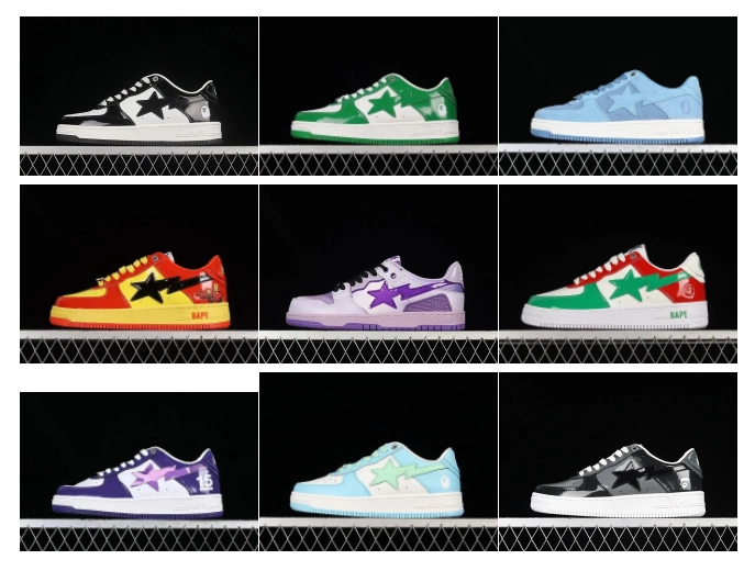 BAPE STA Low Top Sneaker Black White Star Camo