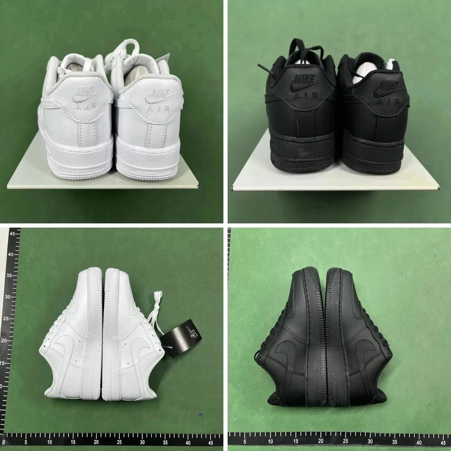 Nike Air Force 1 Low White and Black Classic Leather Sneakers