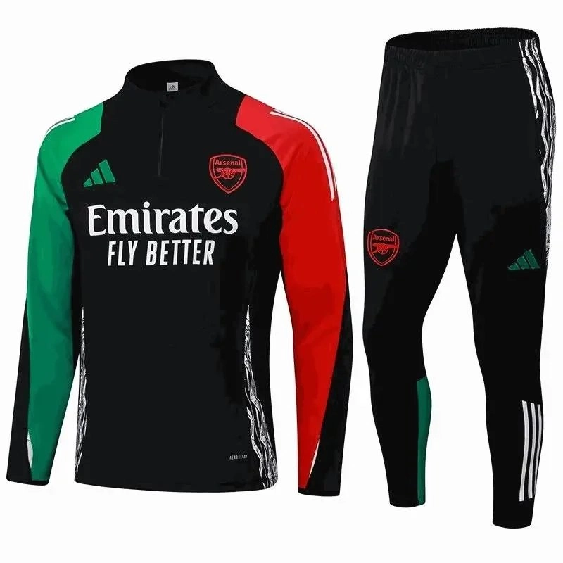 Adidas Arsenal Training Set Black-Green-Red Half-Zip Top & Pants