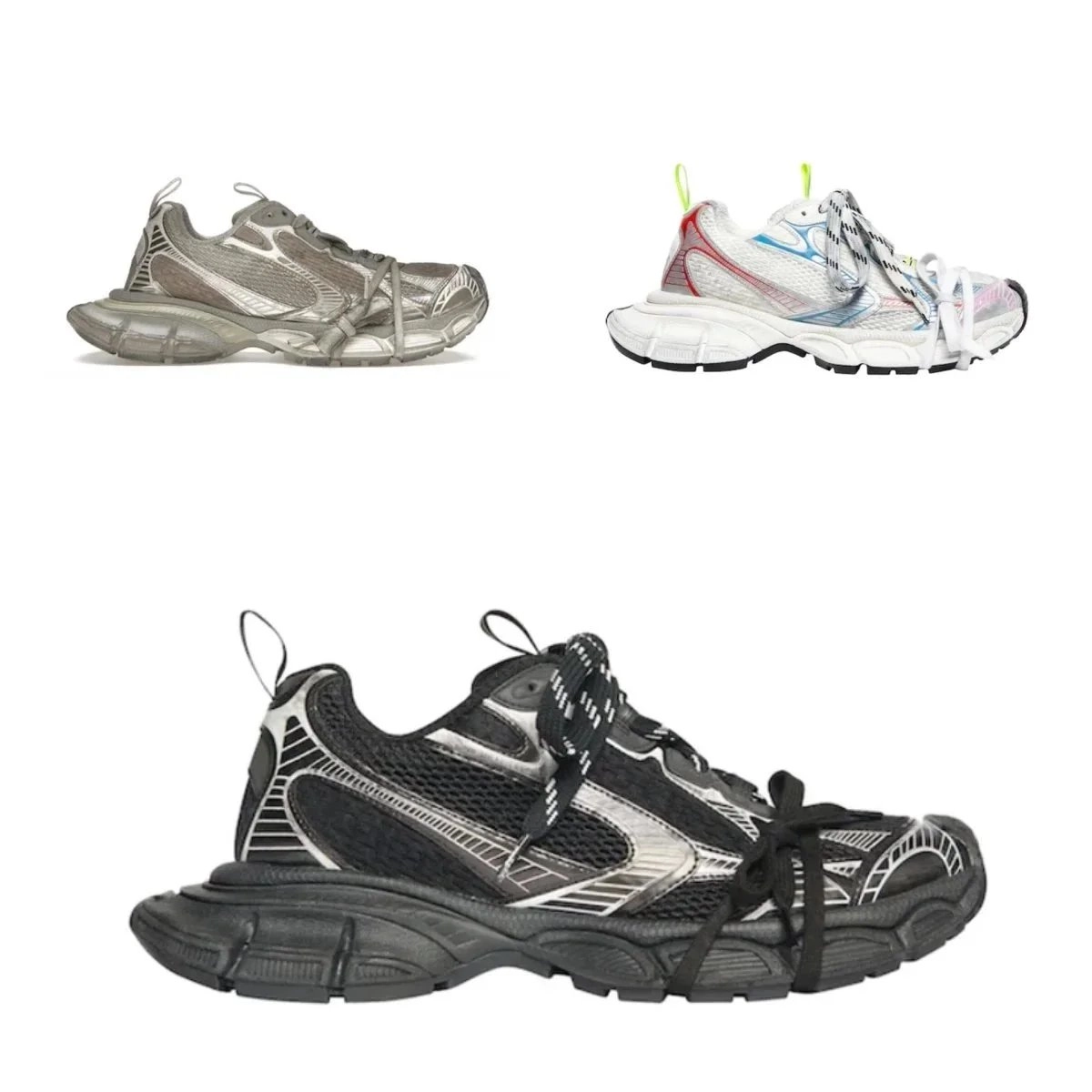 Maison Margiela Replica Sneaker - Silver Mesh with Strap Detail