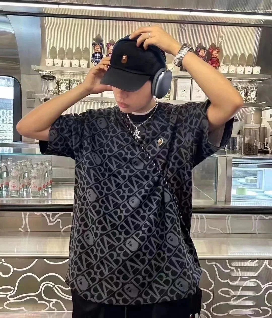 BAPE ABC Camo All-Over Print Oversized T-Shirt Black