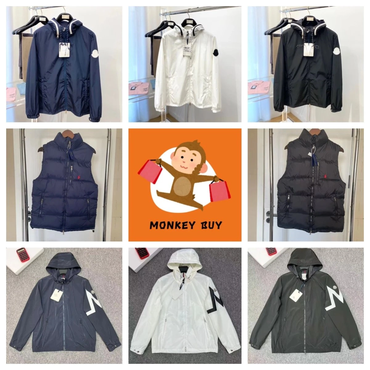 Moncler Genius 700 Fill Down Hooded Jacket - Navy Blue with Logo Patch