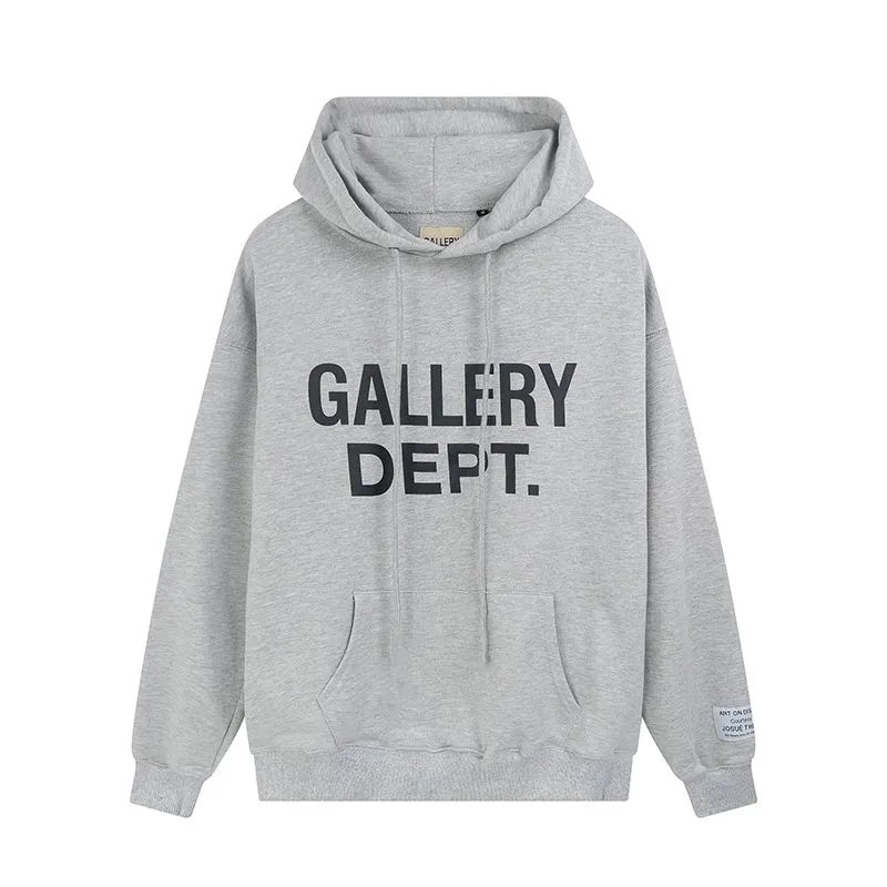 Gallery Dept. Oversized Hoodie - Heather Grey with Bold Logo Print