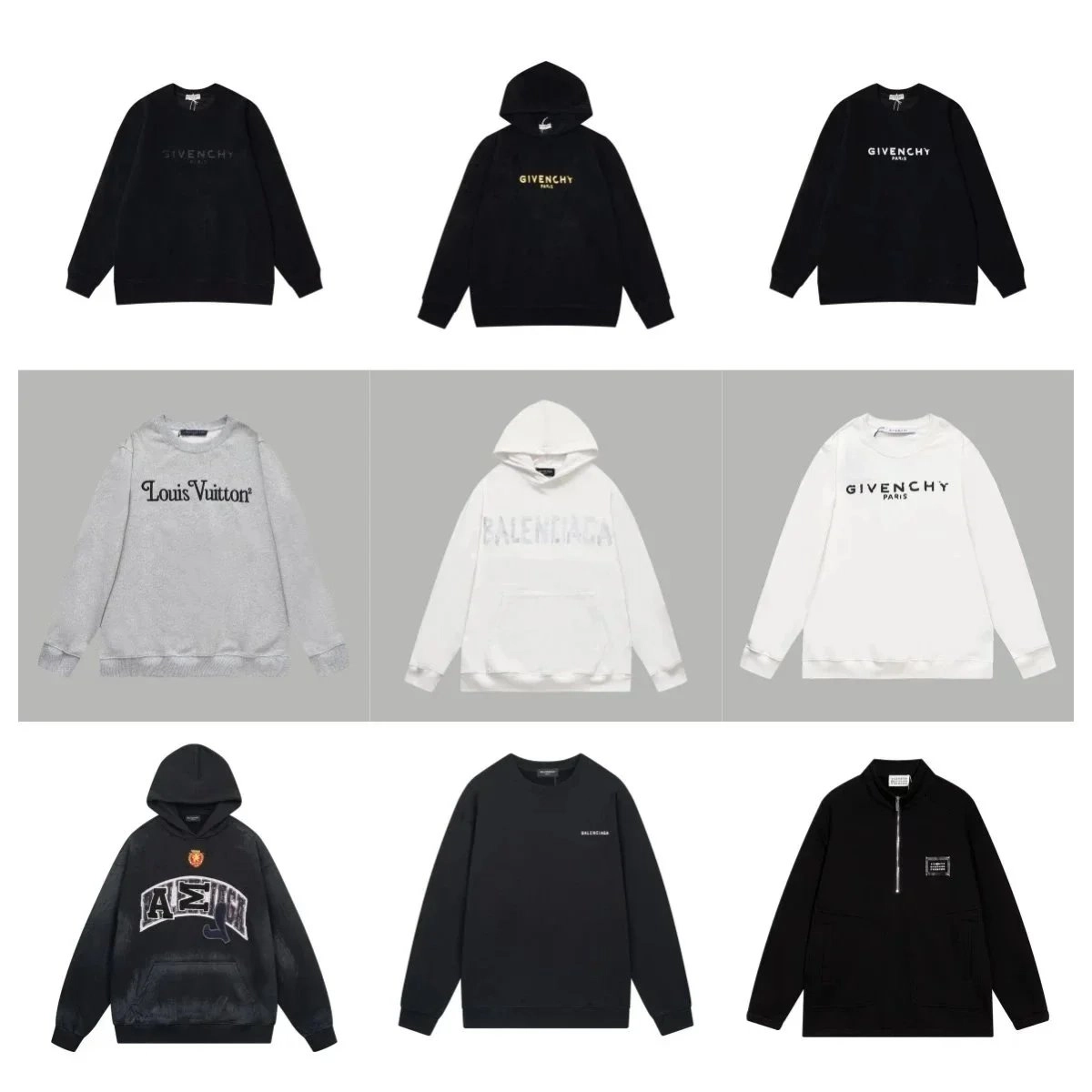 Givenchy Paris Black Embroidered Logo Hoodie with Gold Thread