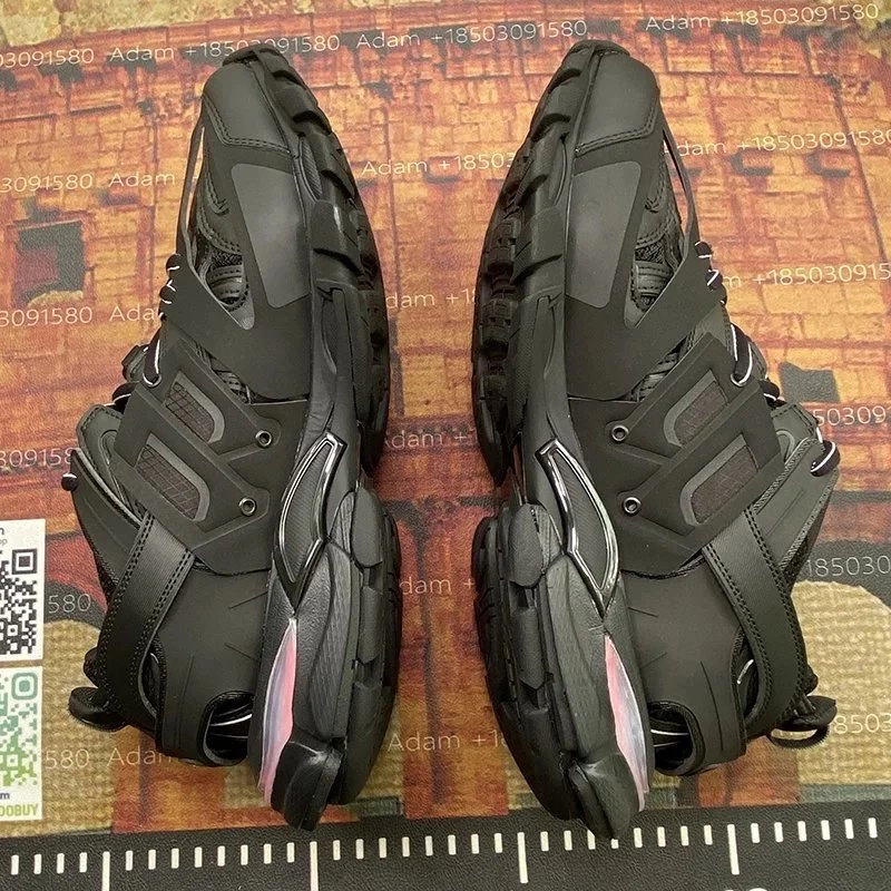 Balenciaga Track 3.0 Black Triple Strap Chunky Sneakers