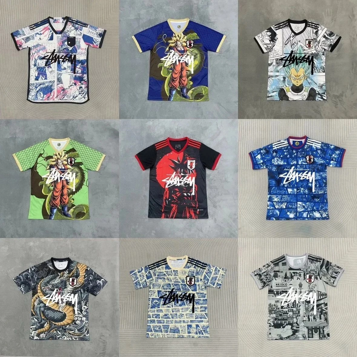 Stussy x Dragon Ball Z Japan National Team Jersey - Super Saiyan Blue