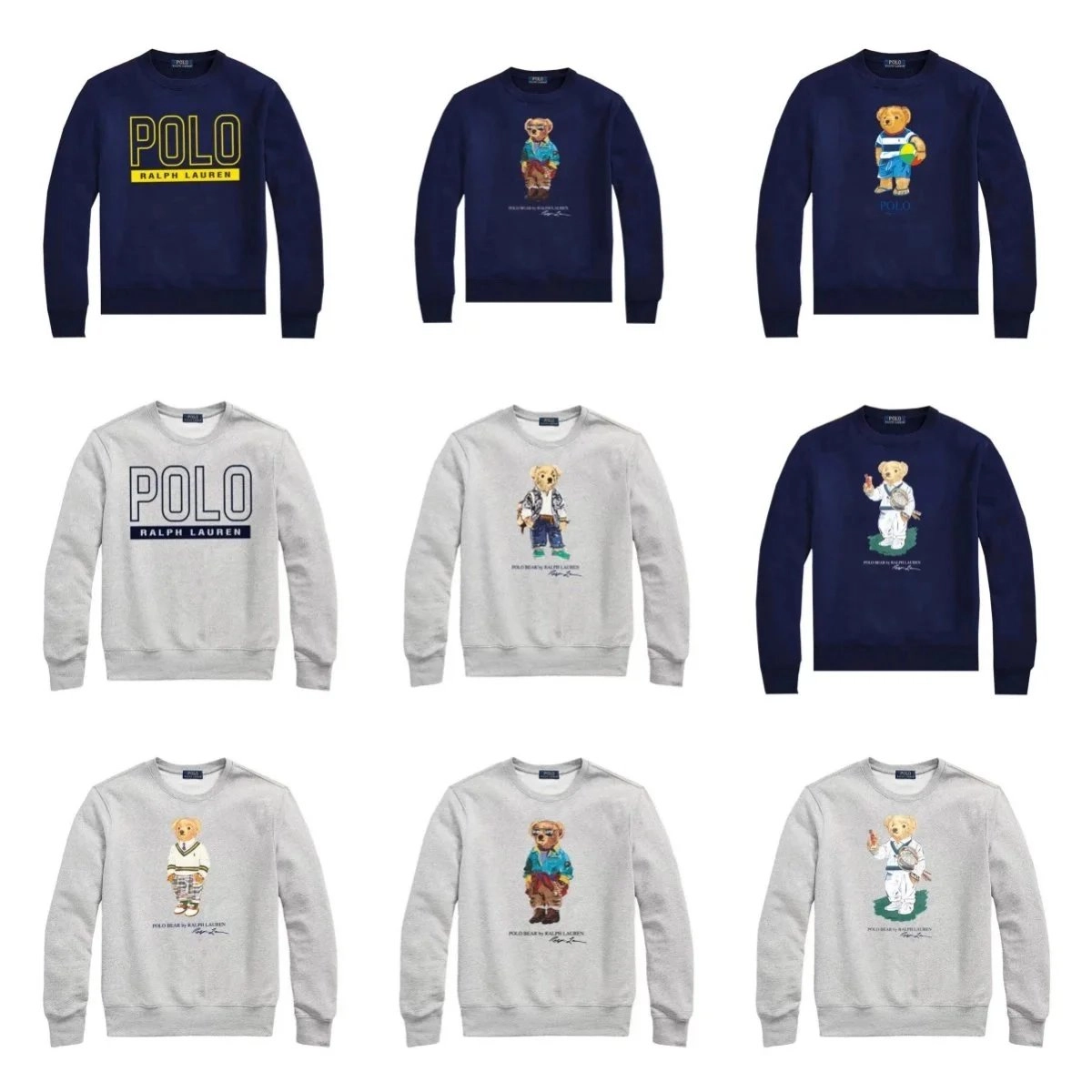 Polo Ralph Lauren Bear Graphic Crewneck Sweatshirt Navy Blue